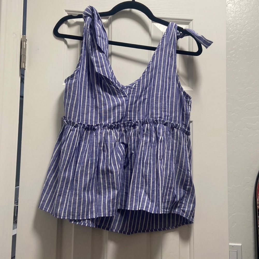 Blue striped tie tank